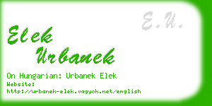 elek urbanek business card